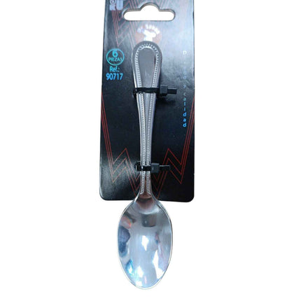 Set de 6 Cucharas de Acero Inoxidable con Detalle Perimetral Clásico