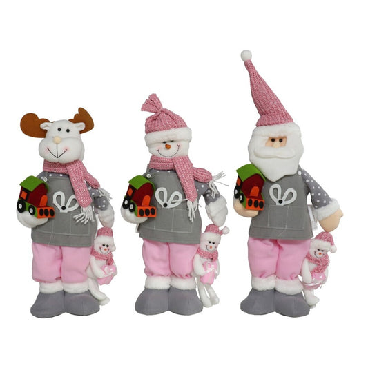 Figuras Navideñas Decorativas – Santa, Reno y Muñeco de Nieve