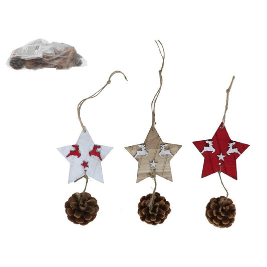 Set de Estrellas Decorativas Navideñas con Piñas y Renos