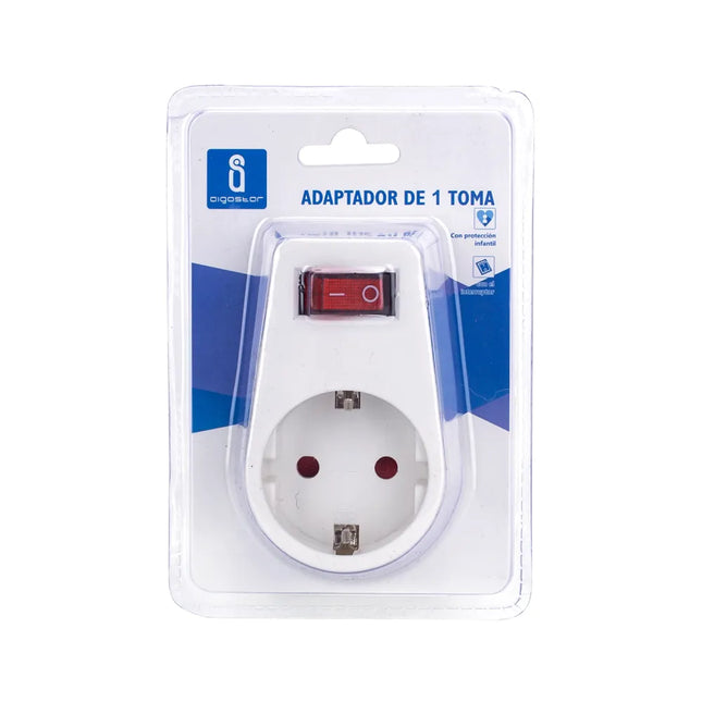 Adaptador de 1 Toma con Interruptor Aigostar