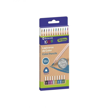 Lápices de Colores Metálicos Bismark Kids (12 Uds, Triangulares)