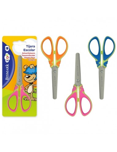 Tijeras Escolares Bismark Kids con Mango de Plástico (Punta Roma, Diseños Surtidos)