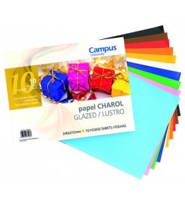 Libro de Papel Charol Metalizado Campus - 10 Hojas (240x320mm)