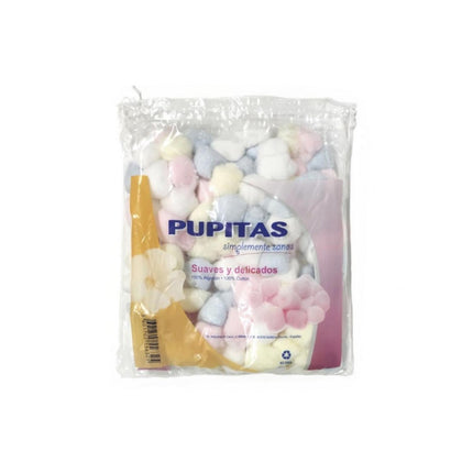 Bolas de Algodón de Colores Pupitas - 100% Algodón Natural (65g)