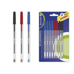 Set de 8 Bolígrafos Bismark (Azul, Negro y Rojo)