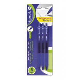 Bolígrafos Bismark Tinta Gel Azul – 0,7 mm (Pack 3 uds.)