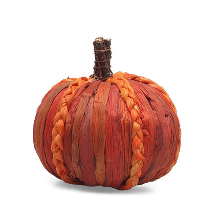 Calabaza Decorativa Rústica de Rafia (17 x 15 cm)