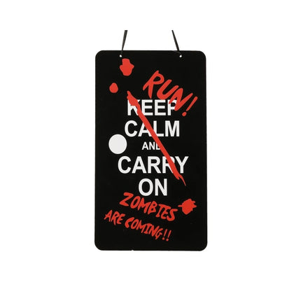 Cartel de Halloween "Keep Calm / RUN! Zombies are Coming" (40x23 cm)