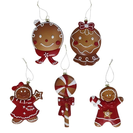 Conjunto de decorações de Natal penduradas para biscoitos de gengibre