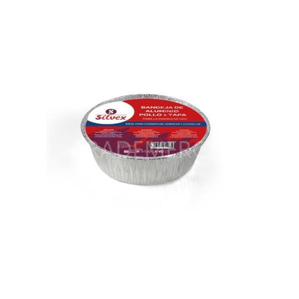 Bandejas de Aluminio Redondas con Tapa Silvex - 2uds (210x57mm)