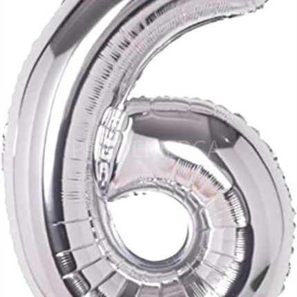 Globo Nº6 Plata 41CM OhYeah