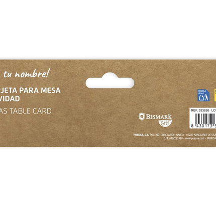 Tarjetas para Mesa de Navidad Bismark – Pack 8 uds