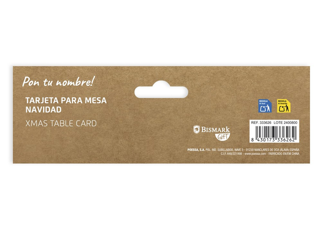Tarjetas para Mesa de Navidad Bismark – Pack 8 uds