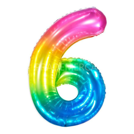 Globo Metalizado Multicolor 110CM Nº6 Xoko