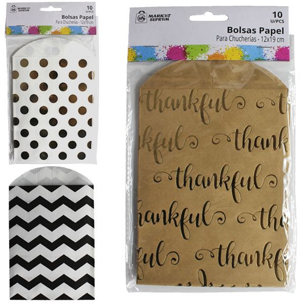 Bolsa Papel Para Golosinas 10 UNDS 12x19cm Market Suprem