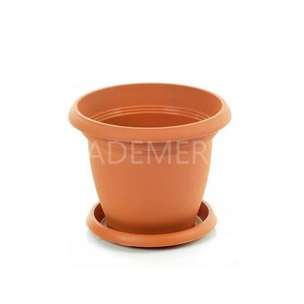 Maceta De Plastico 600ML 12.5X10CM Con Plato