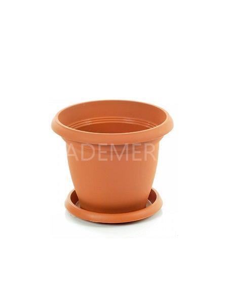 Maceta De Plastico 600ML 12.5X10CM Con Plato