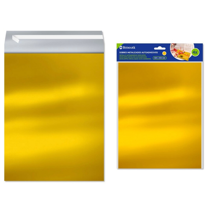 Sobre Metalizado Autoadhesivo Oro Bismark – 324 x 254 mm (4uds)
