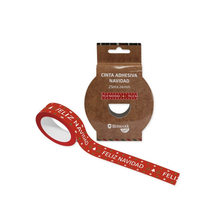 Cinta Adhesiva de Navidad Bismark - 25m x 24mm