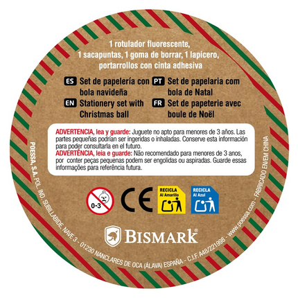 Bola de Navidad con Material Escolar Bismark - 5uds