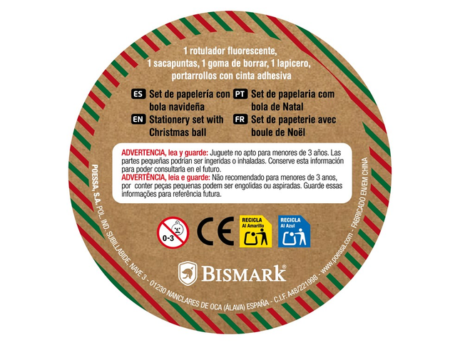 Bola de Navidad con Material Escolar Bismark - 5uds