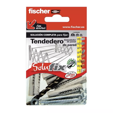 Kit de Fijación de Tendedero de Pared Fischer - 13uds