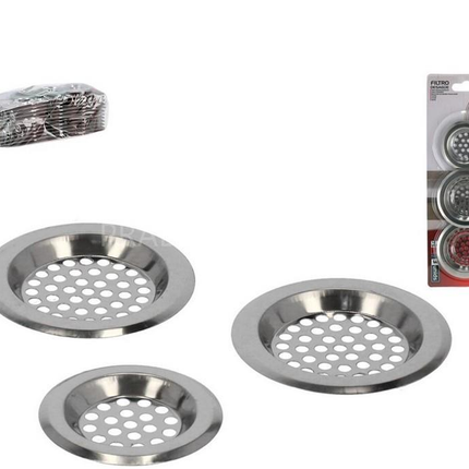 Set 3 Filtros Desague Diametros 6CM Y 7.5CM Gerimport