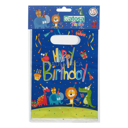 Bolsita Multicolor Happy Bithday 10 UNDS Atosa