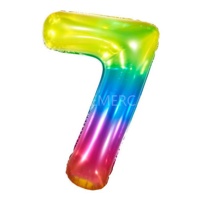 Globo Metalizado Multicolor 110CM Nº7 Xoko