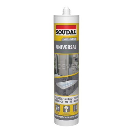 Silicona Acetica Universal Gris 280ml Soudal