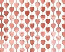 Cortina Metalizada Rosa Corazones 200x100cm