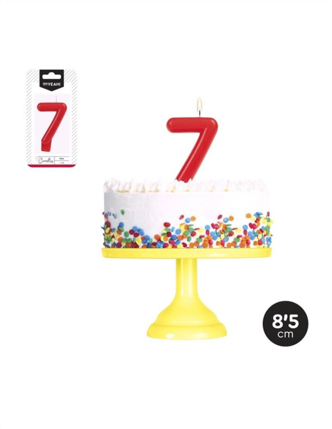 Vela Cumpleaños Nº7 Roja Oh Yeah