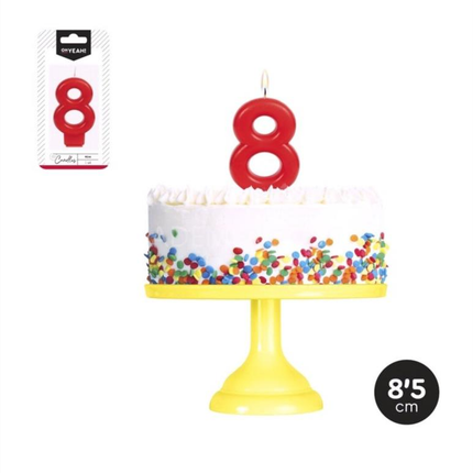 Vela Cumpleaños Nº 8 Roja Oh Yeah