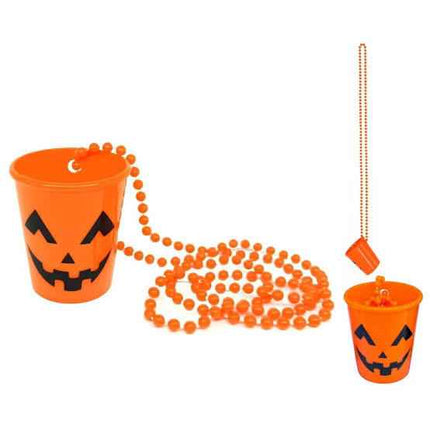 Vaso de chupito de plástico con collar de cuentas para Halloween