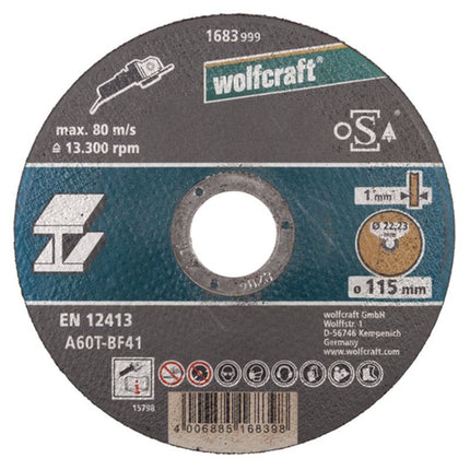 Disco de Corte para Metal Wolfcraft -115x22.23x1mm