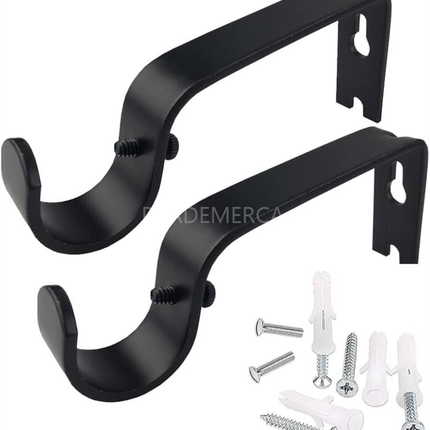 Soporte para Barra de Cortina Negro 16/19mm - Gerimport