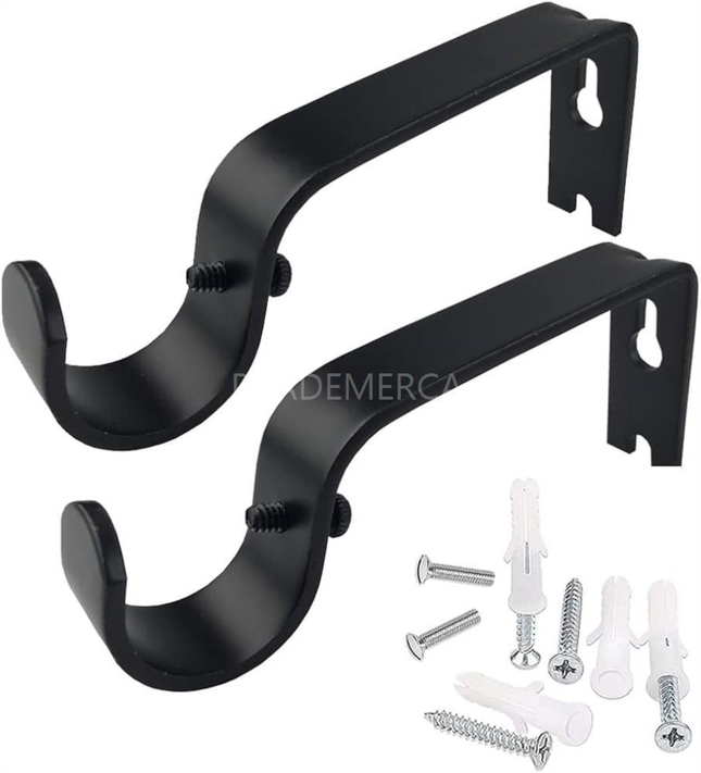 Soporte para Barra de Cortina Negro 16/19mm - Gerimport