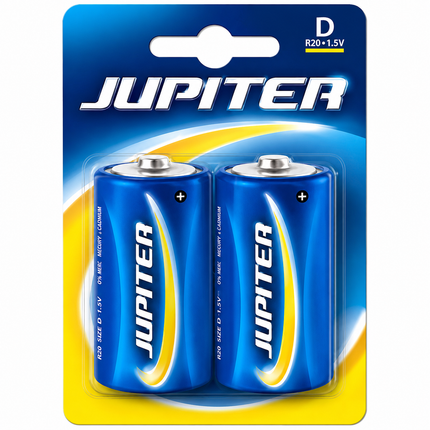 Pila Alcalina Jupiter D (LR20) | Blíster 2 Unidades