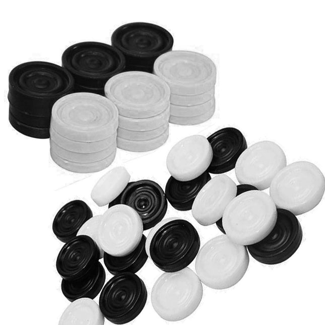 Fichas para las Damas Leiva - 24uds (12 Blancas + 12 Negras)
