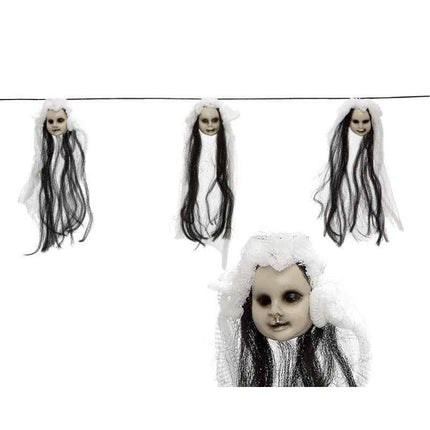 Guirnalda de Cabezas de Novia Zombie para Halloween (153 cm)