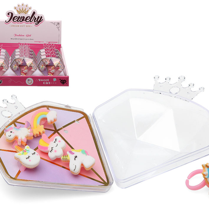 Set de Joyas Infantiles Unicornio en Caja de Diamante