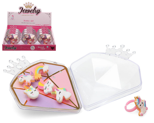 Set de Joyas Infantiles Unicornio en Caja de Diamante