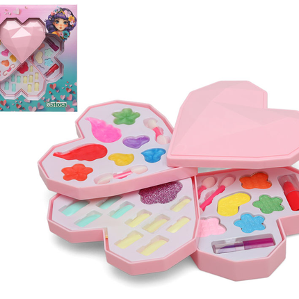 Set de Maquillaje Infantil en Estuche de Corazón - Creatividad y Diversión