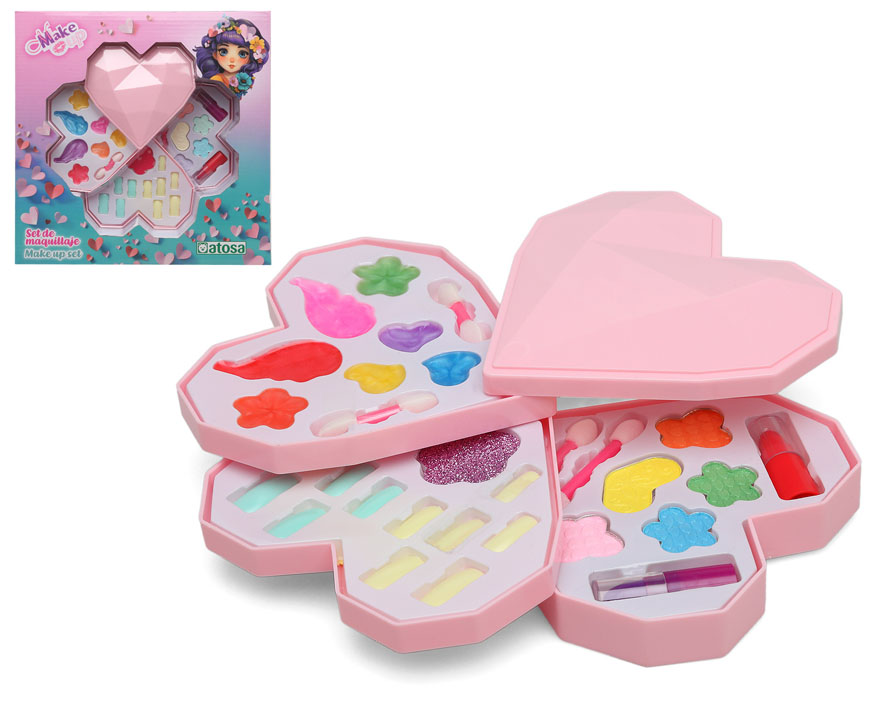 Set de Maquillaje Infantil en Estuche de Corazón - Creatividad y Diversión