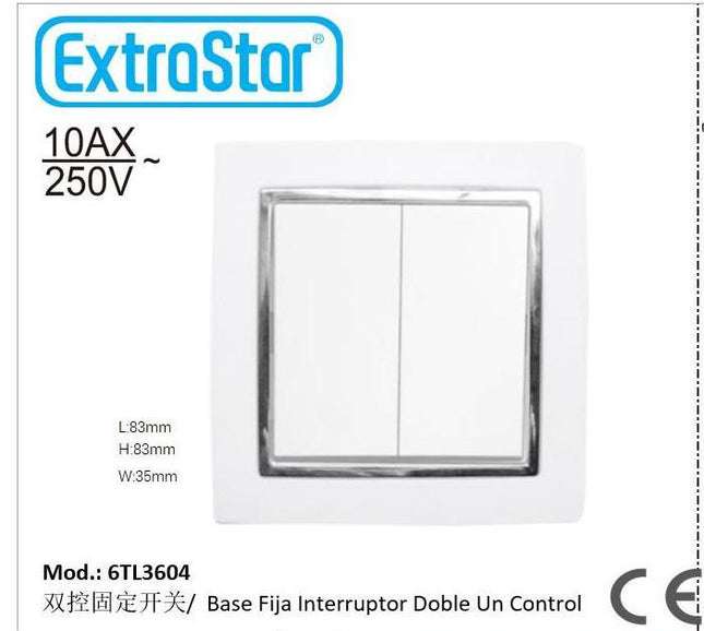 Interruptor Doble de Control Único Empotrable ExtraStar