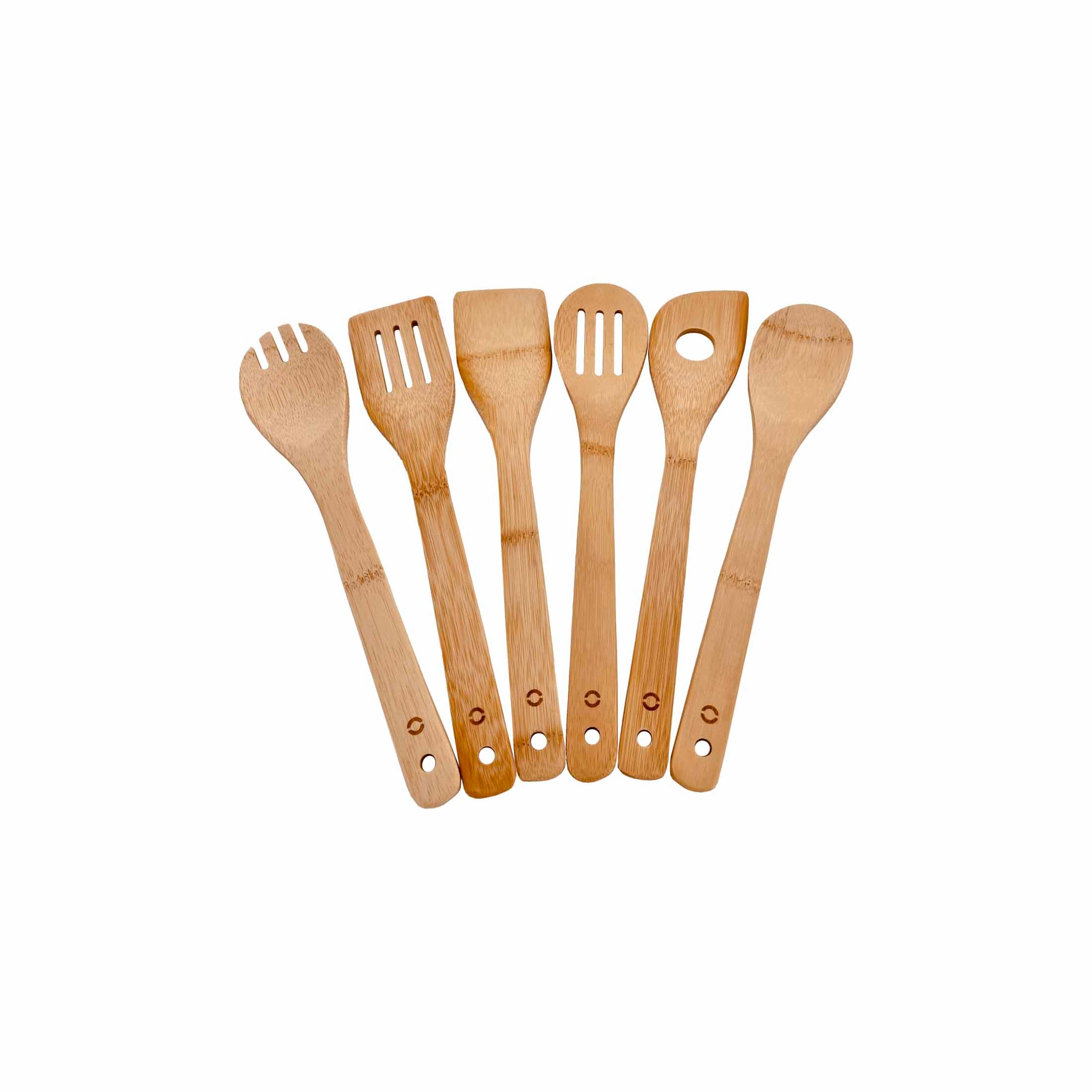 Set de Utensilios de Cocina de Bambú - 6 Piezas - Bubaa