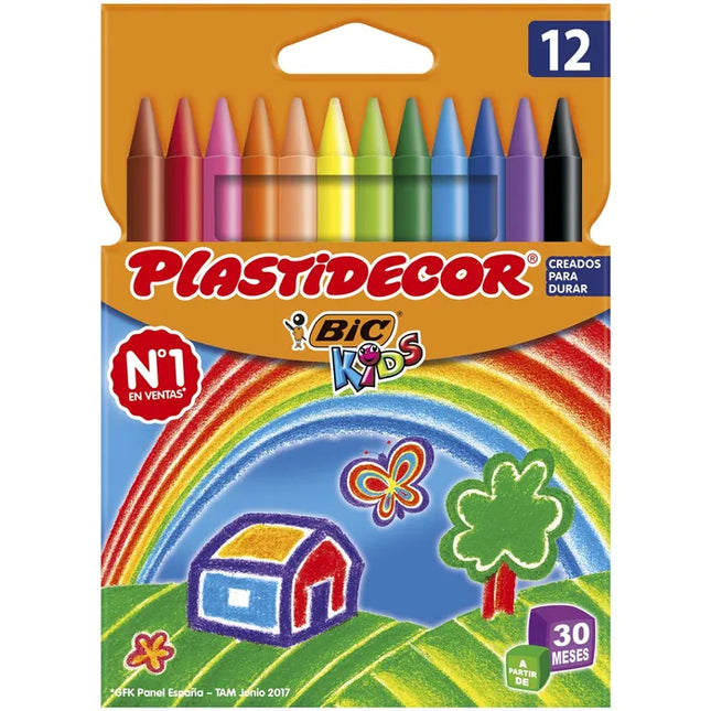 Ceras de Colores BIC Kids Plastidecor (12 uds.)