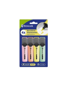 Marcadores Fluorescentes Bismark Pastel – Pack 4 uds