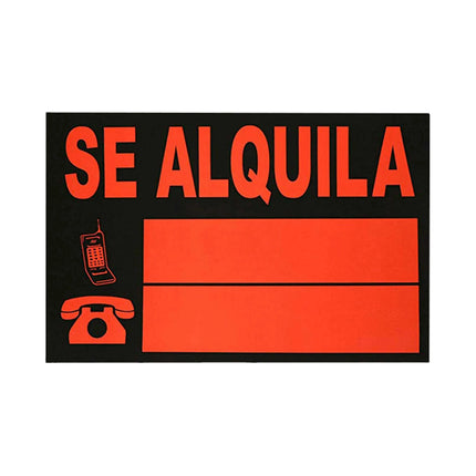 Cartel "Se Alquila" H.K - 50x35cm