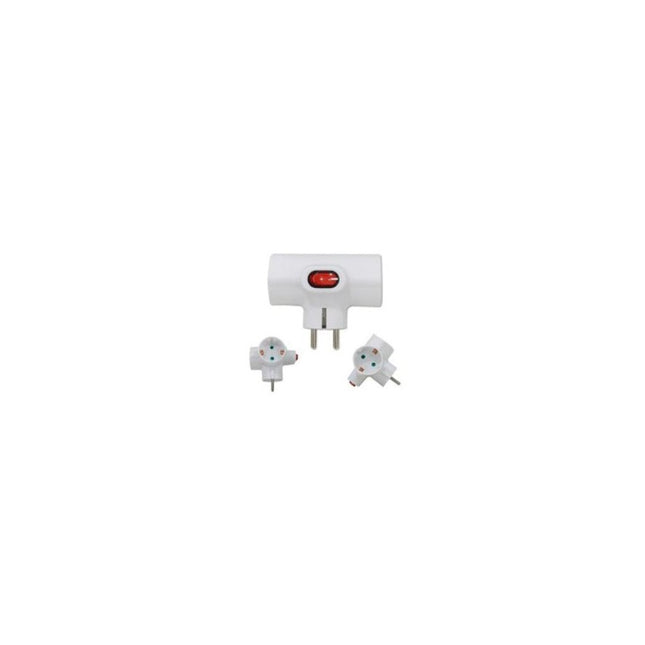 Adaptador Triple Con Interruptor Luminoso ExtraStar